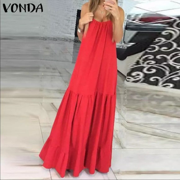Vonda Dresses & Skirts - VONDA Bohemian Style Maxi Dress w Spaghetti Strap